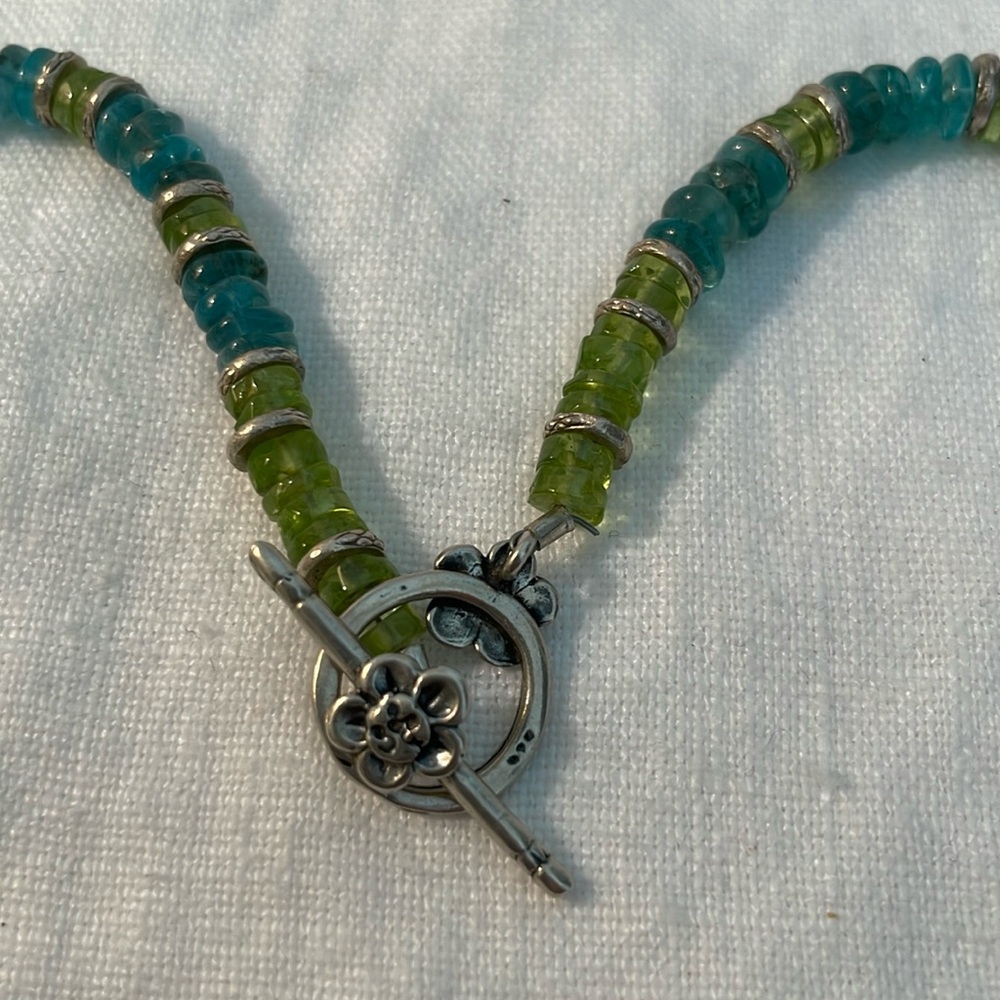 Peridot, Apatite and Thai Silver Necklace - Picture 2 of 3